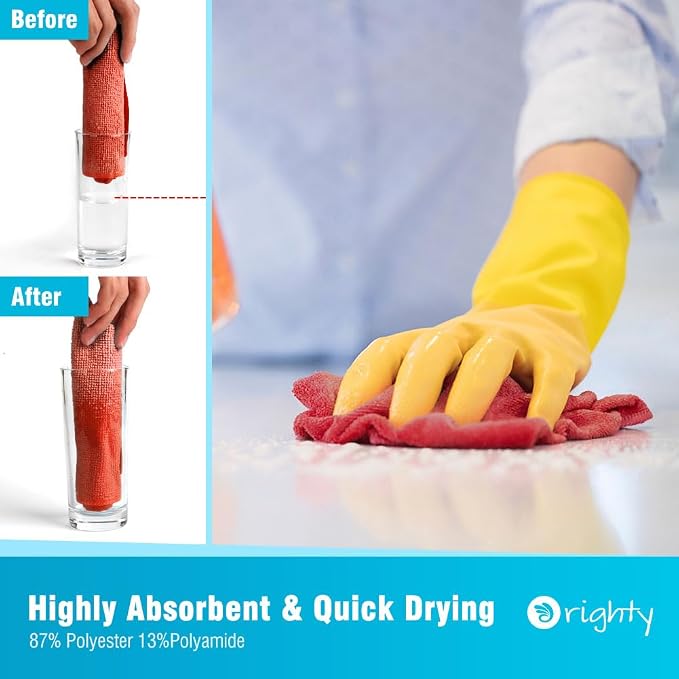 Orighty Cleaning Cloths Bulk, 200 Pack Shop Rags Reusable, Microfiber Cleaning - Image 3