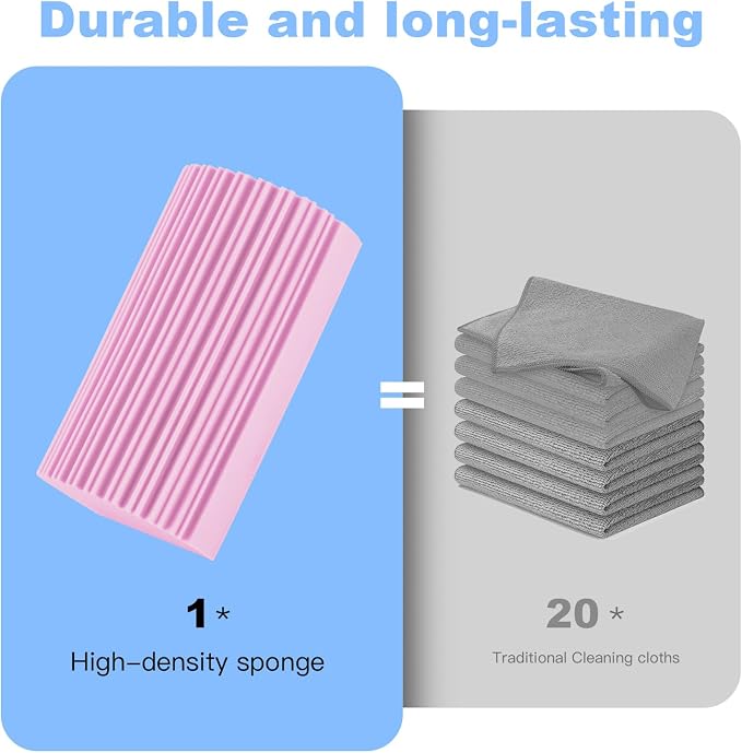 2-Pack Damp Clean Duster Sponge, Magic Sponge Eraser Baseboard Cleaner Tool - Image 2