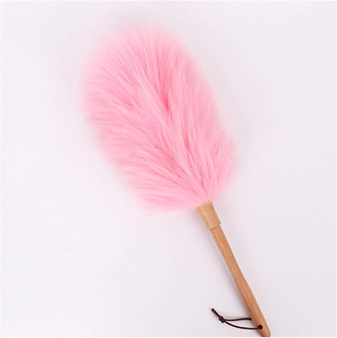 Pure Lambs Wool Duster with Wood Handle, Fluffy Lambswool Duster, Thicken by Unknown