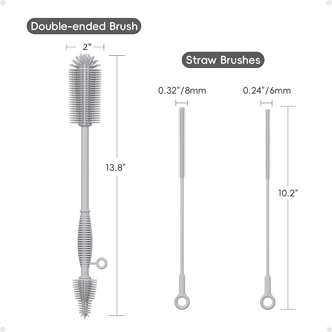 Silicone Cleaning Brush Kit, Water Bottle and Straw Cleaner Brush Set - Image 7