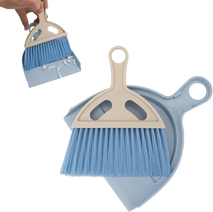 Mini Dustpan and Brush Set Portable Small Broom by Brosay