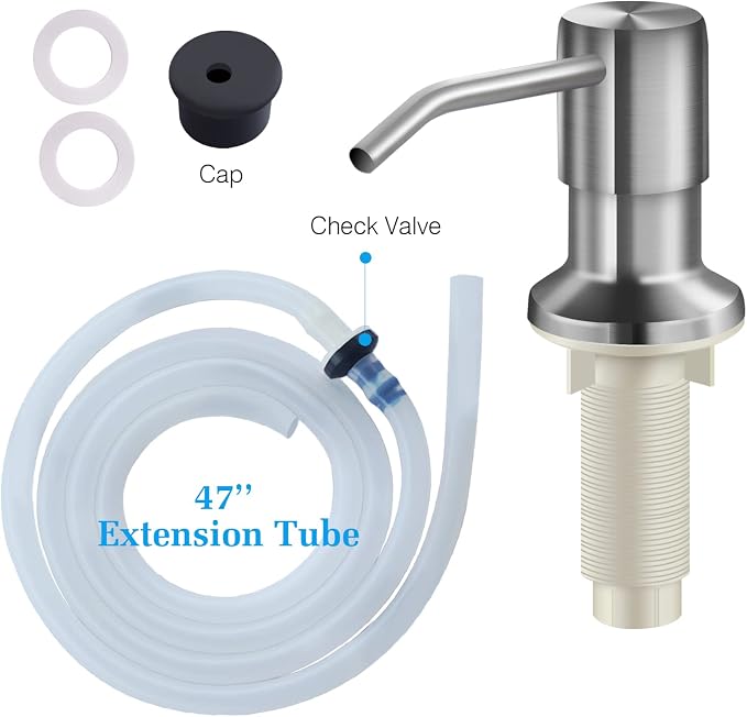 Soap Dispenser for Kitchen Sink and Extension Tube Kit, Stainless Steel - Image 6