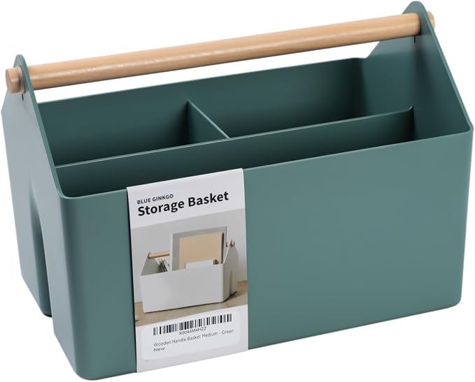 BLUE GINKGO Medium Storage Basket – Plastic Caddy by BLUEGINKGO