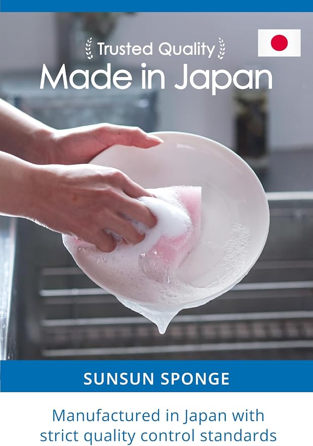 SunSun Sponge Kitchen Sponges, Made in Japan All Surface Scratch-Free Odor - Image 8