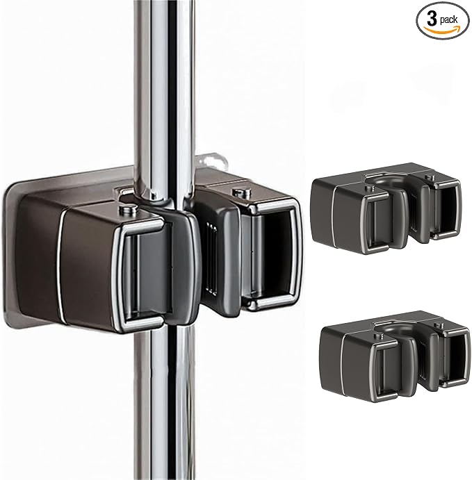 3 Pack Heavy Duty Mop Holder Wall Mount, Strong Adhesive Hanger by HomePage