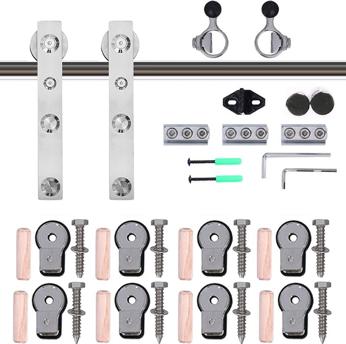 TSMST 11FT Sliding Barn Door Hardware Kit, Stainless Steel Heavy Duty Sturdy - Image 4