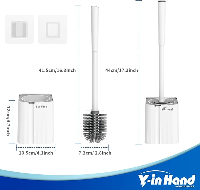 2 Pack Silicone Toilet Brush, Soft Toilet Bowl Cleaner Brush Set - Image 7