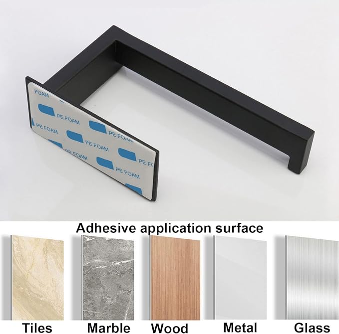 Toilet Paper Holder, Self Adhesive Tissue Holder Stainless Steel Rustproof - Image 3
