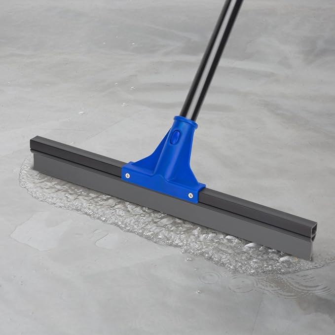 Floor Squeegee with Telescopic Long Handle 59'', Heavy Duty 18" Rubber Wiper - Image 4