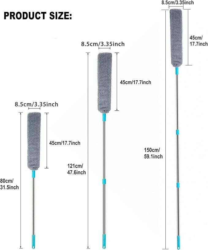 Retractable Gap Dust Clean Under Appliance Microfiber Duster Dust Cleaning Brush - Image 6