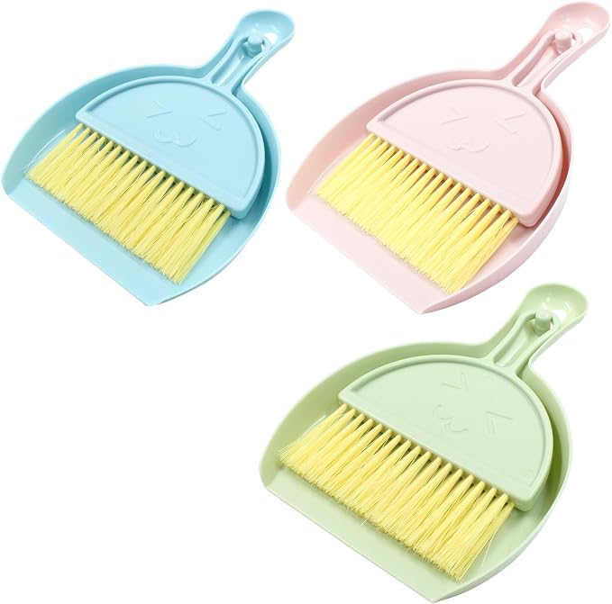 Hitefu Small Broom and Dustpan Set, Mini Dust Pans and Brush Set, Broom by Hitefu