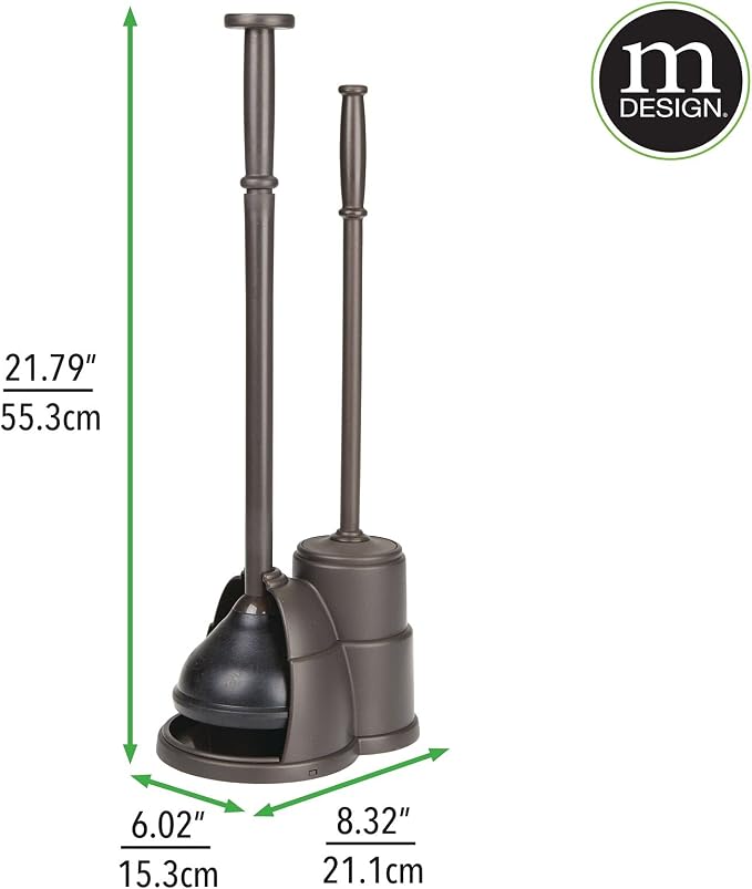 mDesign Plunger and Brush Set for Toilet Bowl - Image 4