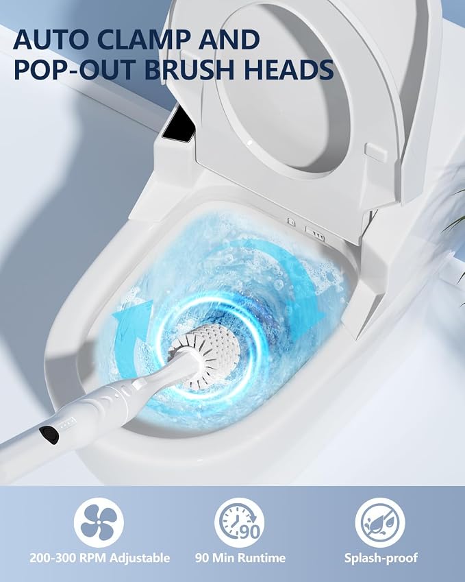 Leebein Electric Toilet Brush and Holder Set, Electric Toilet Bowl Scrubber Kit - Image 2