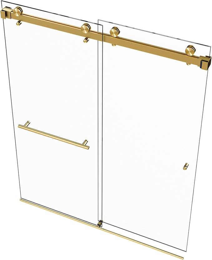 VITRA-200X 56.5-60" W x 78" High 3/8" Twinglide Frameless Shower Door by EurotechShowers