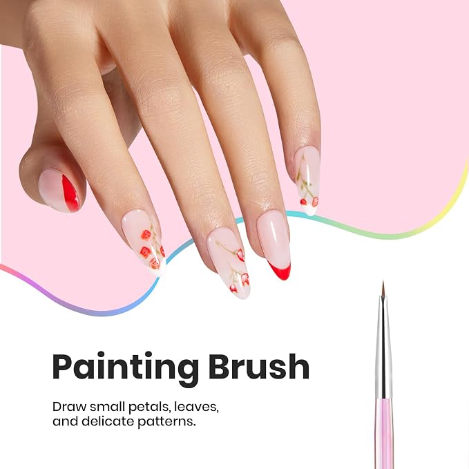 Beetles Nail Art Brushes Set for Gel Polish 3 Pcs Nail Art Design Pen and One - Image 4