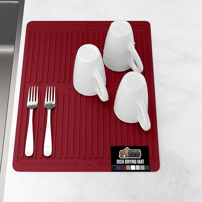 GORILLA GRIP 100% BPA-Free Patented Silicone Dish Drying Mat by GorillaGrip