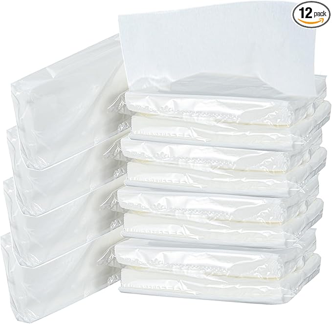 12 Bags Car Tissue Refills, 360 Sheets Car Travel Napkins, Disposable White by Unknown