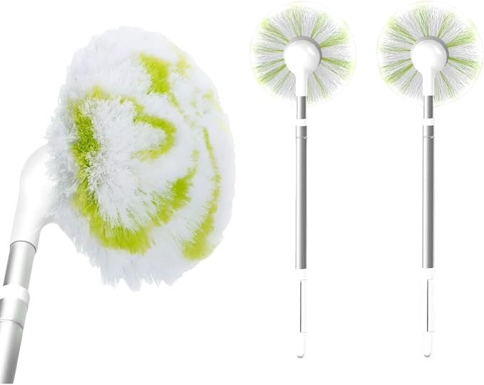 Tub Tile Scrubber Brush with 28" Extendable Pole, Bathroom Brush with Long by fieploom