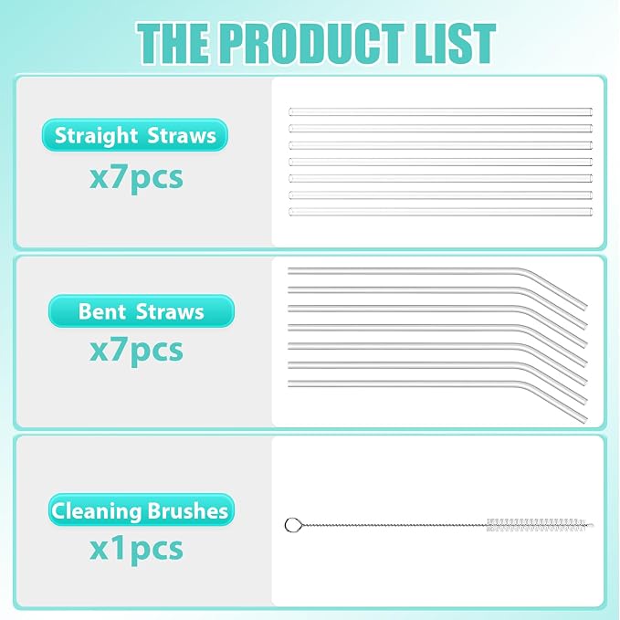 14 Pack Reusable Straws Compatible - Image 5