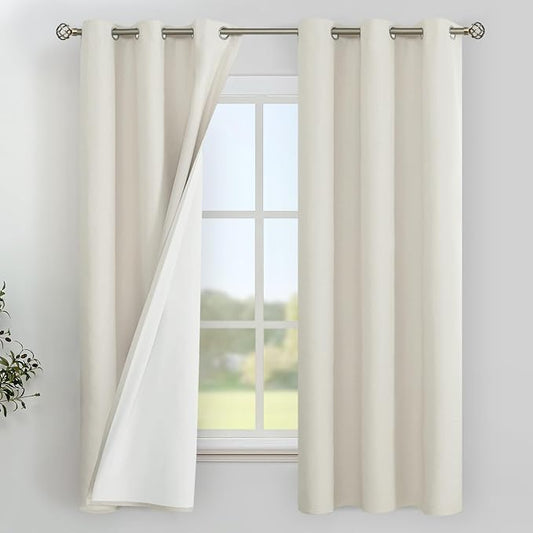 YoungsTex Linen 100% Blackout Curtains 63 Inch Length by YoungsTex