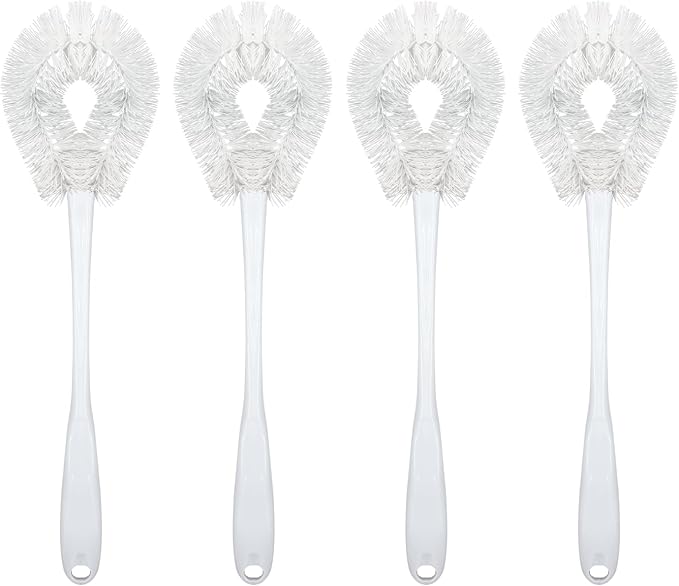LOLA Toilet Bowl Brush w/Curved Head, 4 Pack, Coated Wire, Durable Poly Bristles by LolaProducts