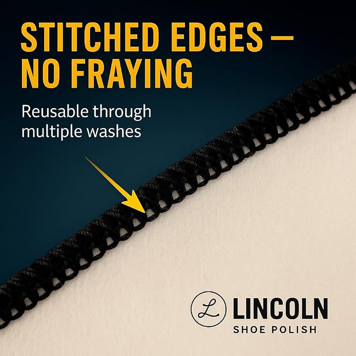 Lincoln Shoe Polish 4-Pack Shoe Shine Cloths – Heavyweight 14×14 Premium Cotton - Image 4