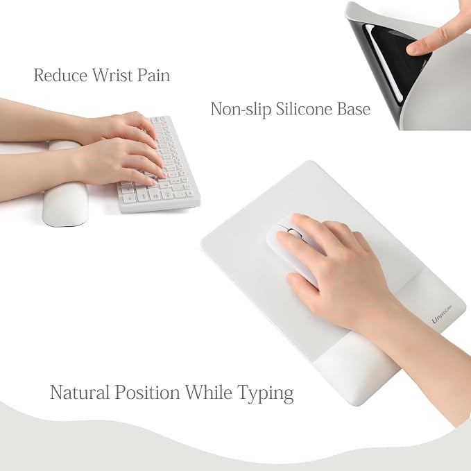 UnivoColors Design-Wave Set of Keyboad Wrist Rest & Mouce Pad, Artificial - Image 6