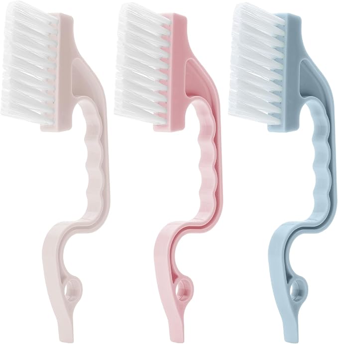 Slick- Window Track Cleaning Brush, 3 Pack, Colorful Ergonomic Handle, Built-in by SlickSolutions