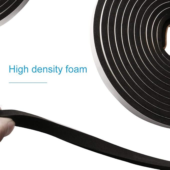 2 Rolls Foam Tape Weatheratrip for Door Window Insulation, Single Sided Foam - Image 5