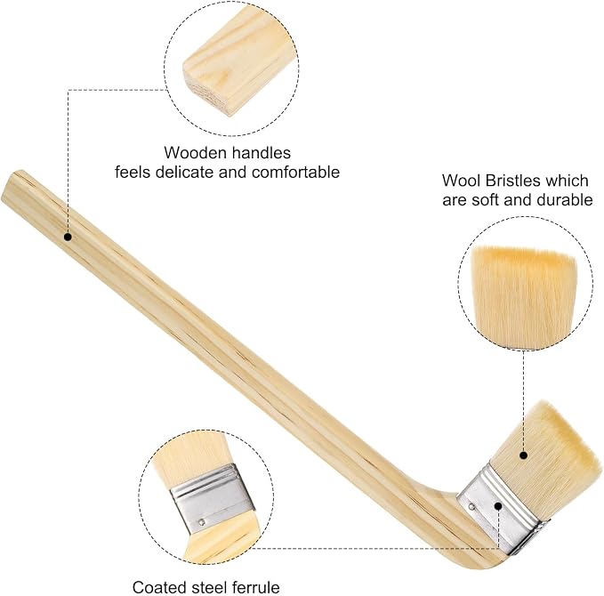 HARFINGTON Paint Brush 2Pcs 1.5" Brush Width Soft Wool Variety Angled Bend - Image 4