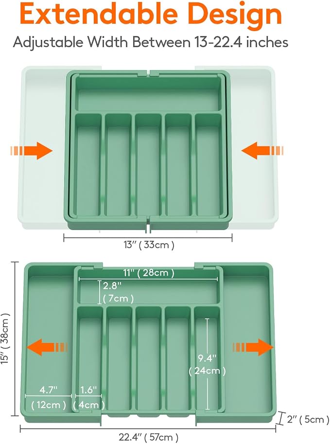 Lifewit Silverware Drawer Organizer, Expandable Utensil Tray - Image 3
