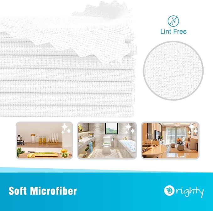 Orighty Cleaning Cloths, Shop Towels 50 Pack, Shop Rags Reusable, Microfiber - Image 2