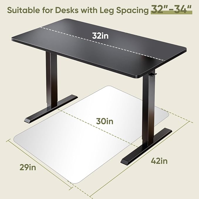 Office Chair Mat for Carpet & Hardwood, Upgraded 29" x 42" Dual Use Tempered - Image 6