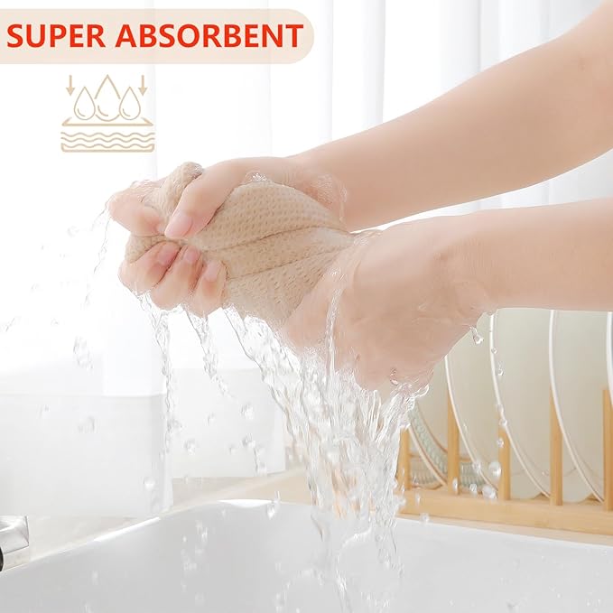 Homaxy 100% Cotton Waffle Weave Kitchen Dish Towels, Ultra Soft Absorbent Quick - Image 3