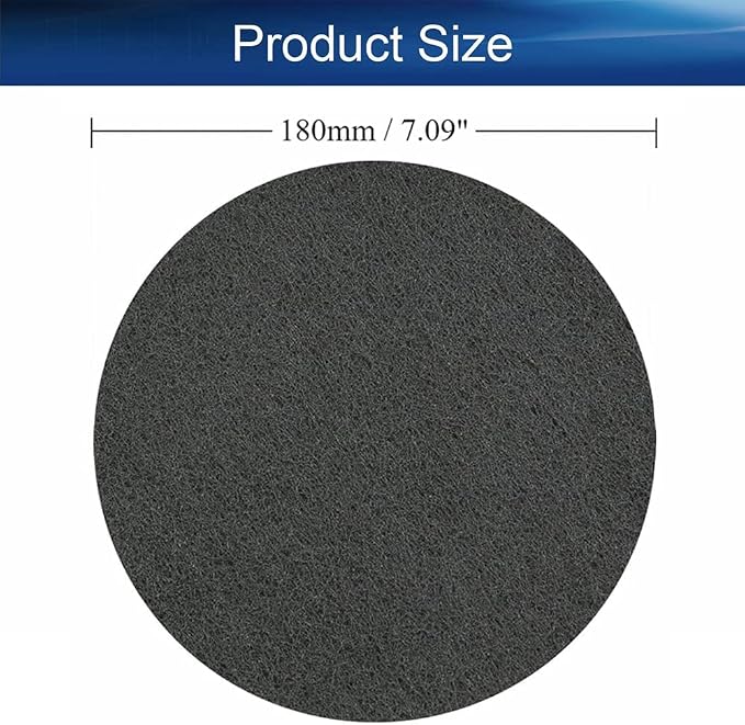 Auniwaig 1000-Grits 7 Inch Scrubber Scouring Pads Gray-Multipurpose, Drill - Image 2