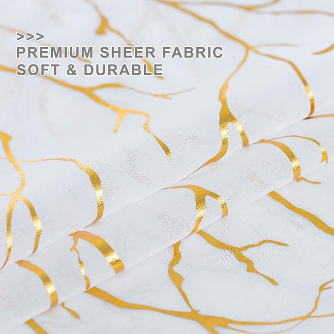 FINECITY Gold Tree Branch Sheer Curtains - Image 7