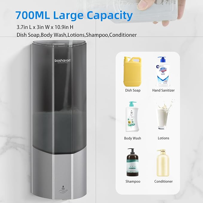 Automatic Soap Dispenser, Wall Mounted Liquid Soap Dispenser 24.6oz/700ml - Image 4
