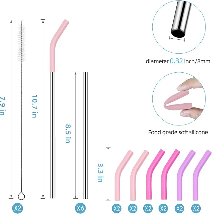 20 oz Stainless Metal Straws for 20 oz Stanley Tumbler - Image 2