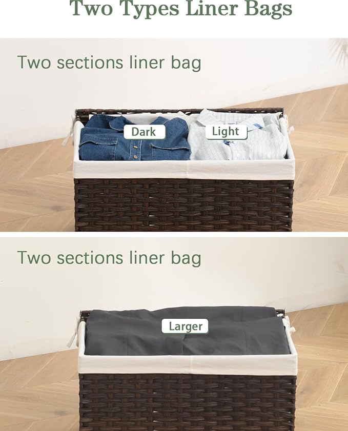 Storage Basket with Lid Wicker Baskets - Image 5