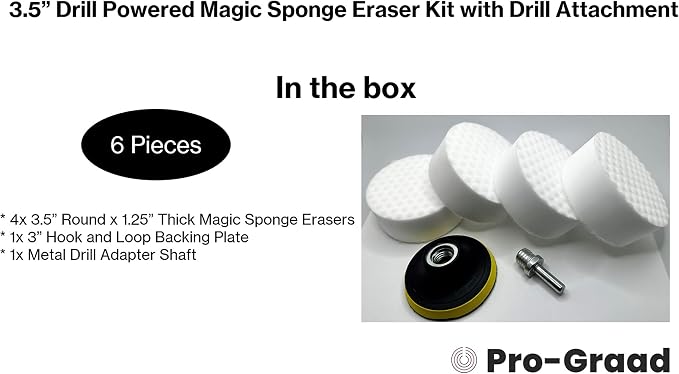 3.5” Drill Powered Magic Sponge Eraser 6 Pieces Kit - Image 2