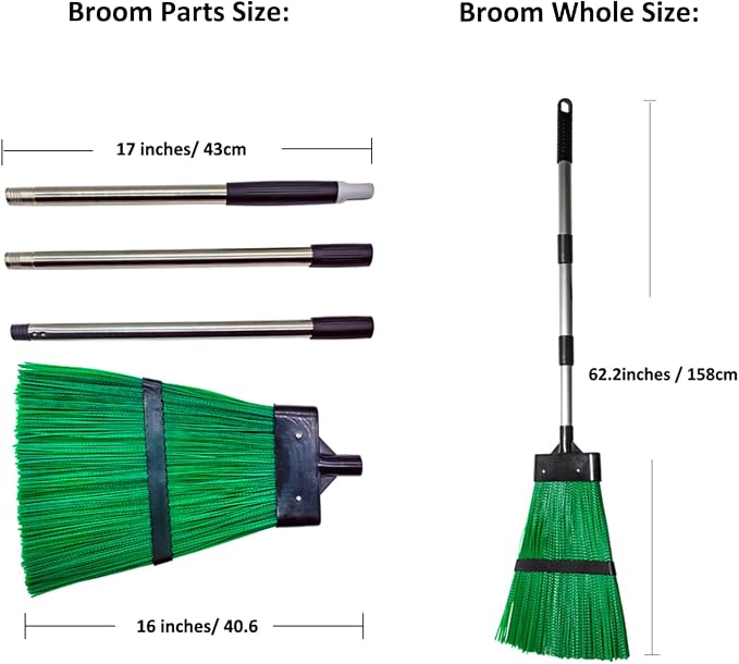 Courtyard Broom-Heavy Duty Broom Long Handle Outdoor Commercial Angle Broom - Image 3
