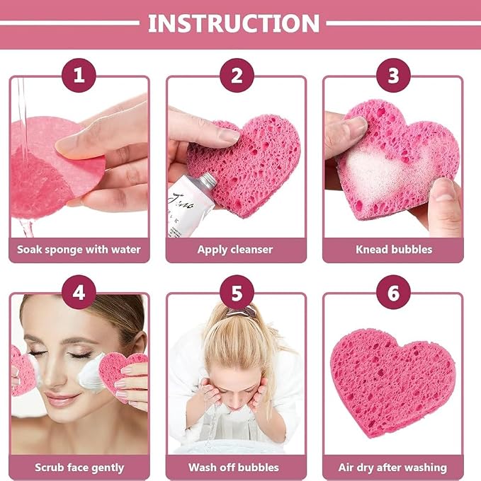 10 Count Compressed Facial Sponges 100% Natural Cellulose Sponge - Image 6