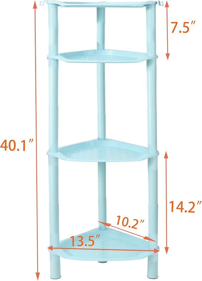 4 Tier Corner Shower Caddy, Plastic Shower Organizer - Image 3