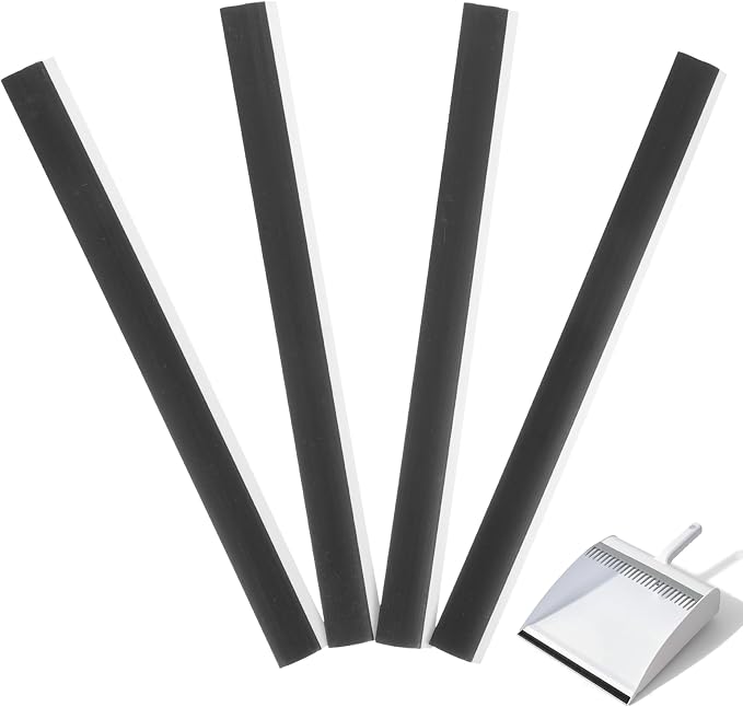 Housoutil Dustpan Rubber Lip Replacement Strips 4-Pack Durable Edge Repair by Housoutil