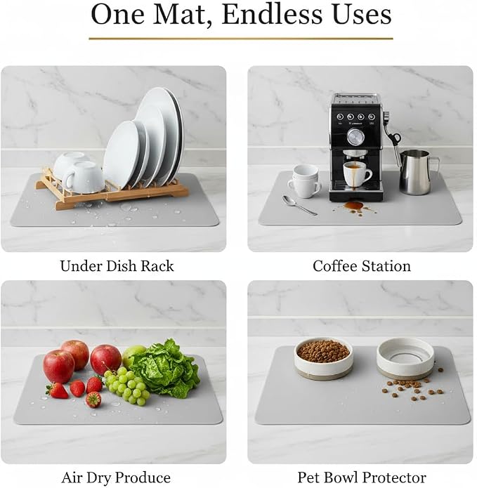 Dish Drying Mat Super Absorbent – 16" x 18" Coffee Mat - Image 7