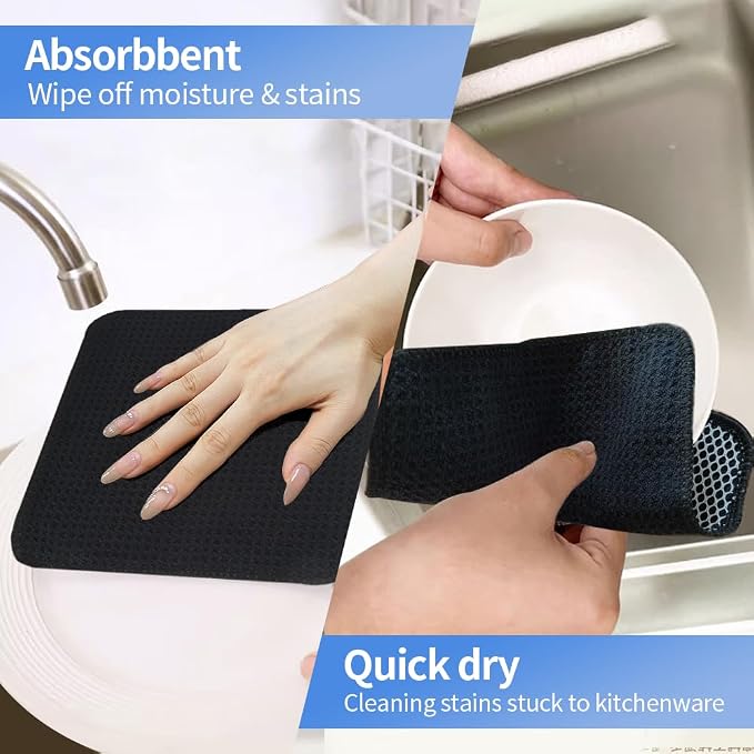 KinHwa Kitchen Washcloths for Dishes Absorbent Microfiber Dish Cloths Quick Dry - Image 4