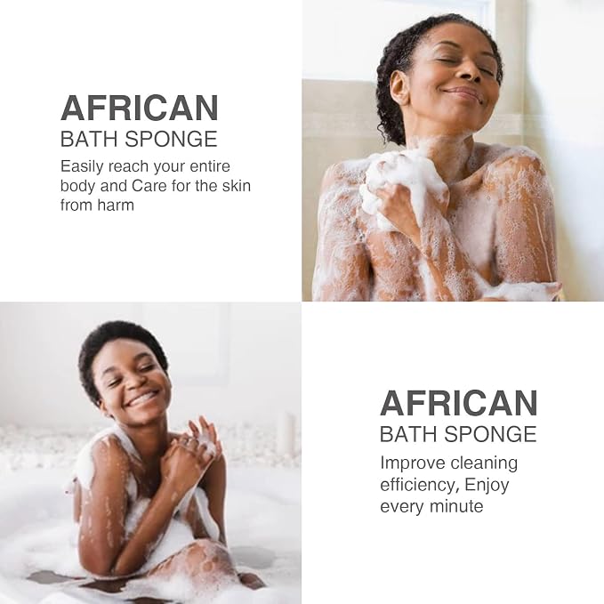 UJFQBH 3 Pieces African Bath Sponge African Net Long Net Bath Sponge - Image 5
