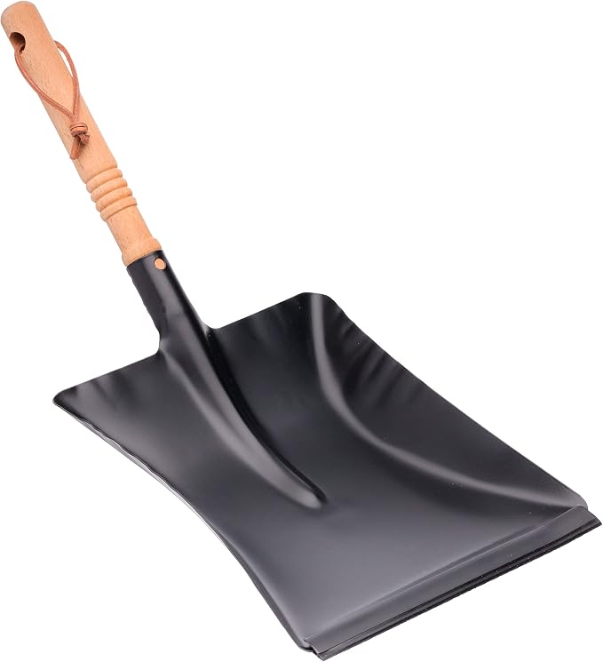 REDECKER Heavy Duty Steel Dust Pan, Powder-Coated Black, Large Dustpan by Redecker