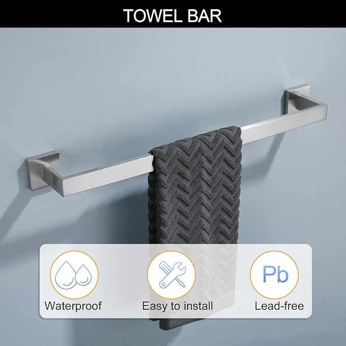 Brushed Nickel Bathroom Towel Bar Set Bathroom Accessories Hardware Set - Image 2