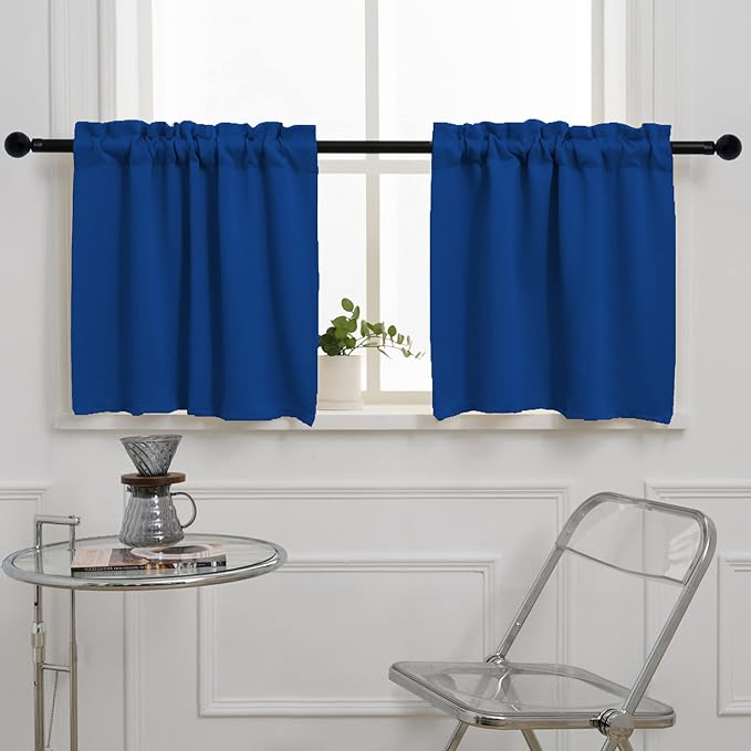 Pickluc Cafe Curtain 36 Inches Long, Rod Pocket Kitchen Curtain, Short Blackout by PICKLUC